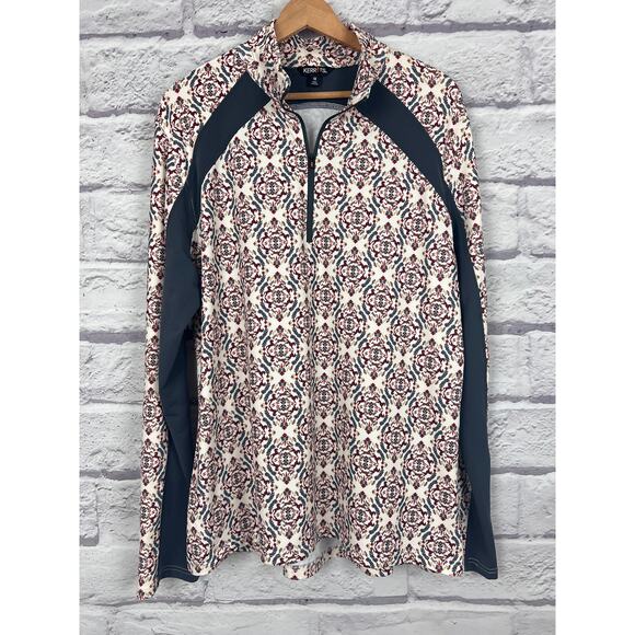 Kerrits Womens 1X Equestrian Athleisure Horse Print Performance 1/4 Zip Top - Picture 3 of 10